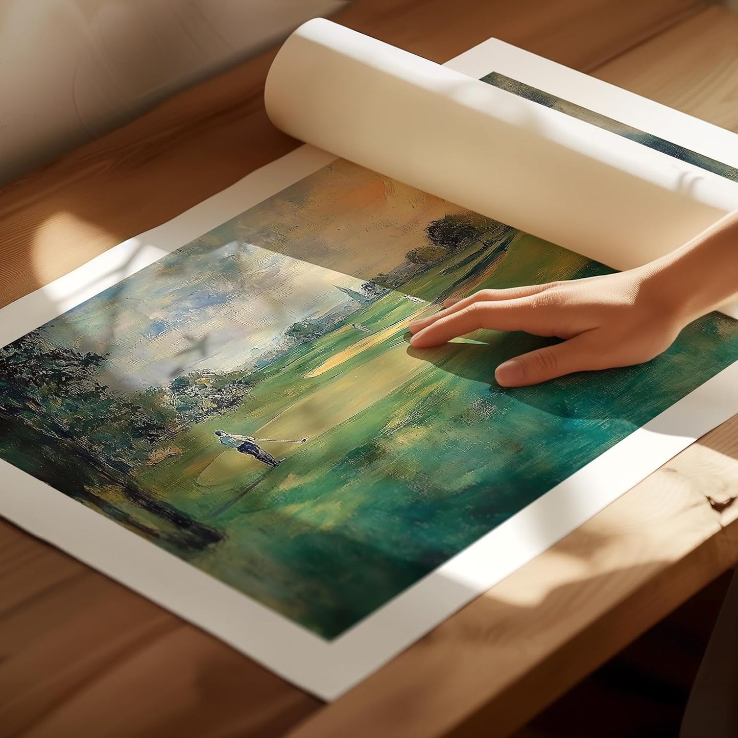 Vintage Golf Course Premium Giclee Fine Art Prints - Antique Style Golf Course Painting Posters, Golf Wall Art, Aesthetic Golfing Poster for Home Office Decor, Ready to Frame