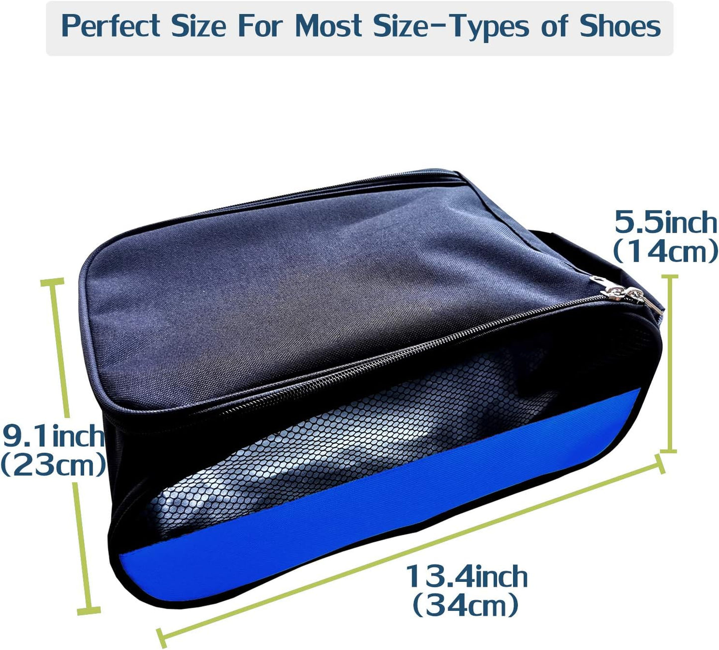 Outdoor Golf Shoes Bags Travel Shoes Bags Zippered Sport Shoes Bag (Blue)