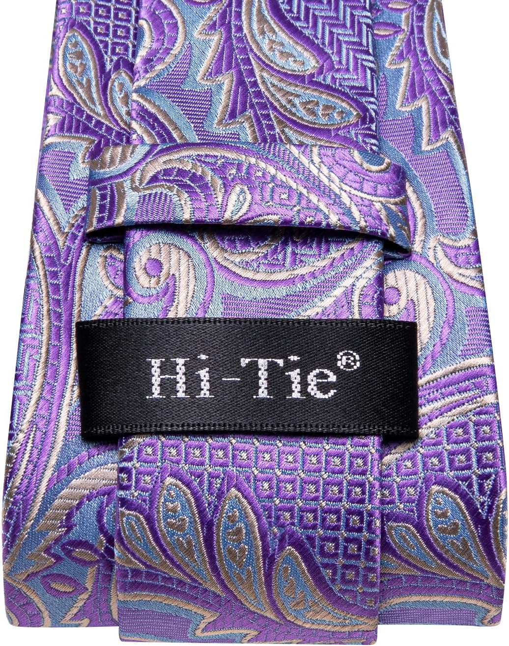 Hi-Tie Men 63inches Tie Set Extra Long Necktie Paisley Tie Pocket Suqare Cufflinks Big and Tall Men Tie