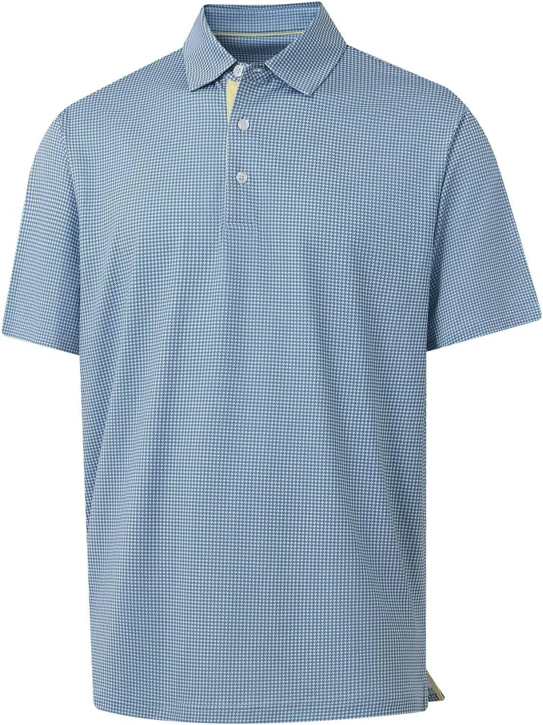 M MAELREG Mens Golf Shirt Short Sleeve Dry Fit Print Moisture Wicking Performance Patterns Collared Polo Shirt