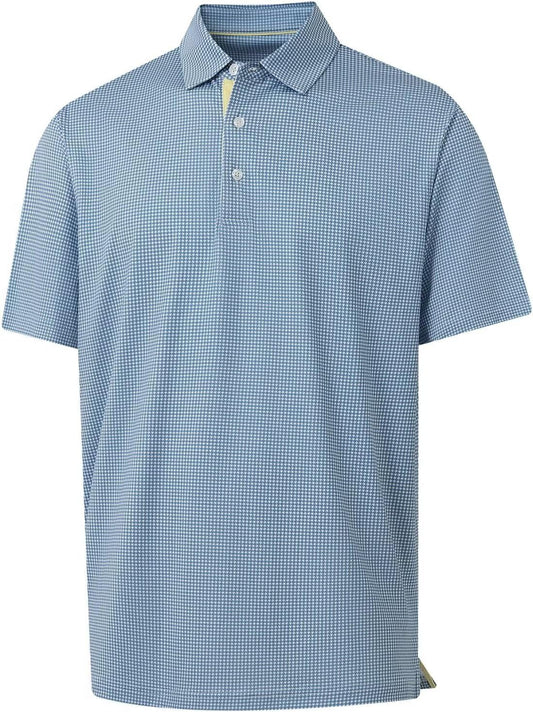 M MAELREG Mens Golf Shirt Short Sleeve Dry Fit Print Moisture Wicking Performance Patterns Collared Polo Shirt