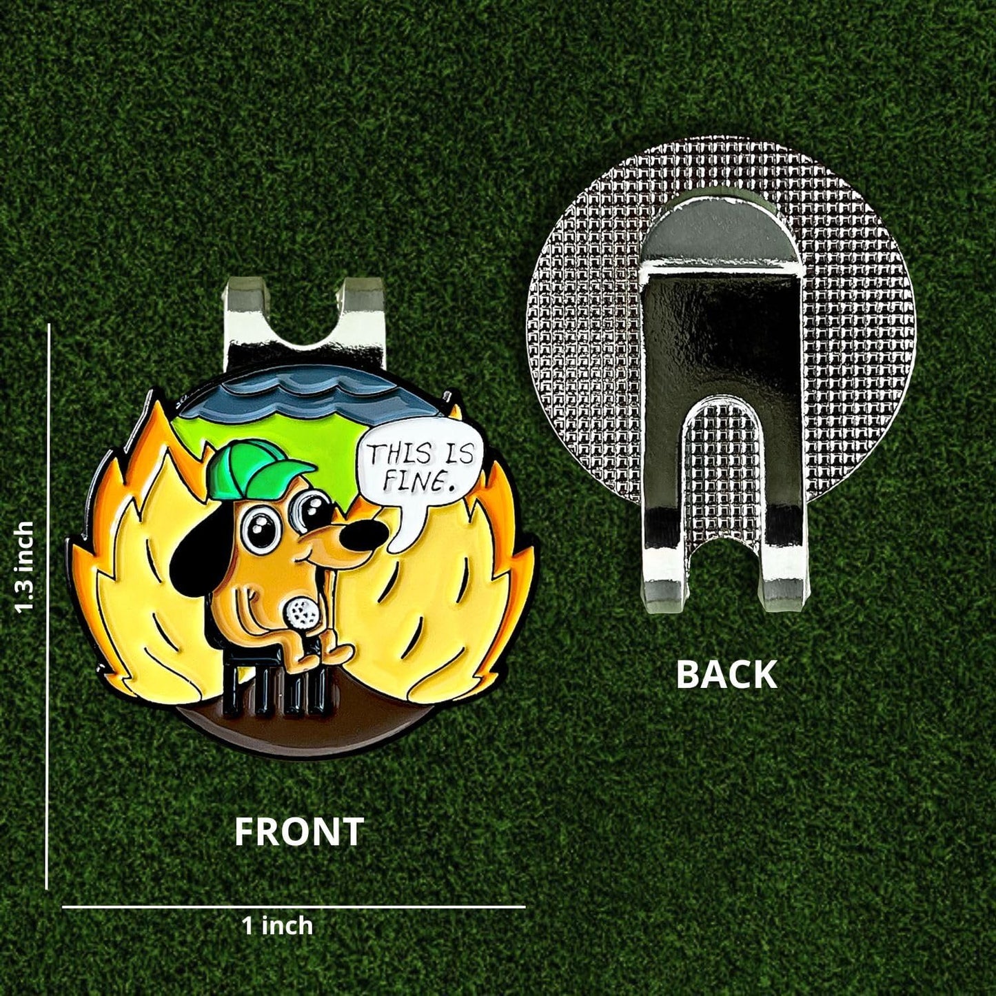 wolph This is FINE Golf Ball Marker Hat Clip – Magnetic & Durable Golf Accessories for Men Women – Funny Golf Gifts to Elevate & Personalize Your Game.