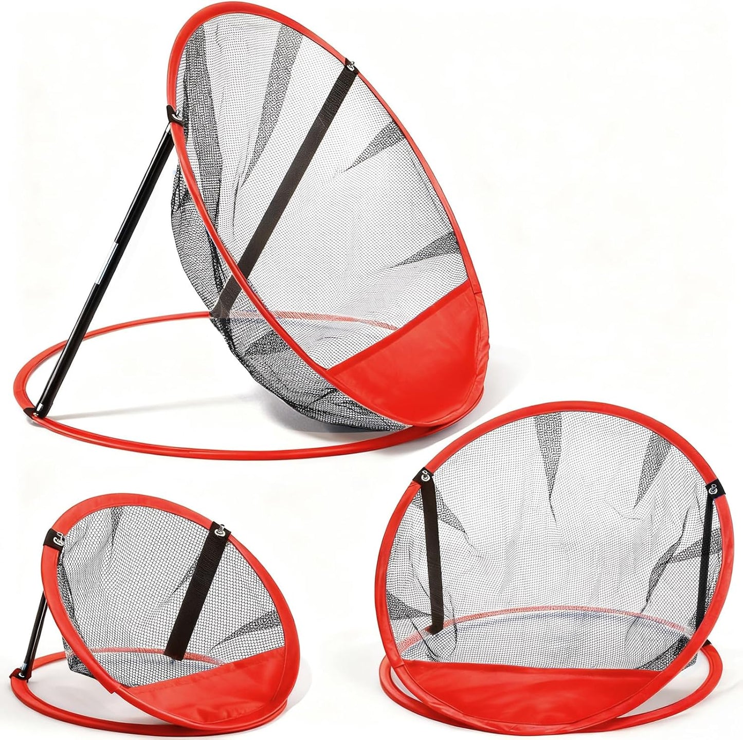 Jucoan 3 Pack Golf Chipping Net, 3 Sizes Pop Up Golf Target Practice Net for Indoor and Outdoor Use, Great Gifts for Men, Husband, Kid, Golfers