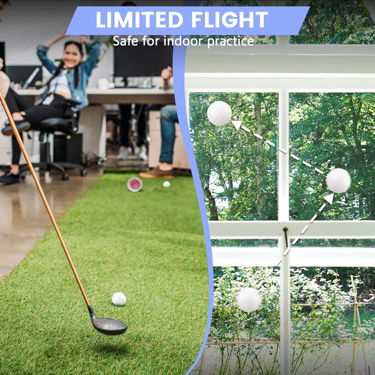 Junkin 80 Pcs Foam Golf Balls Rubber Practice Balls Realistic Feel and Flight Sport Training for Indoor or Outdoor Backyard Golf Training