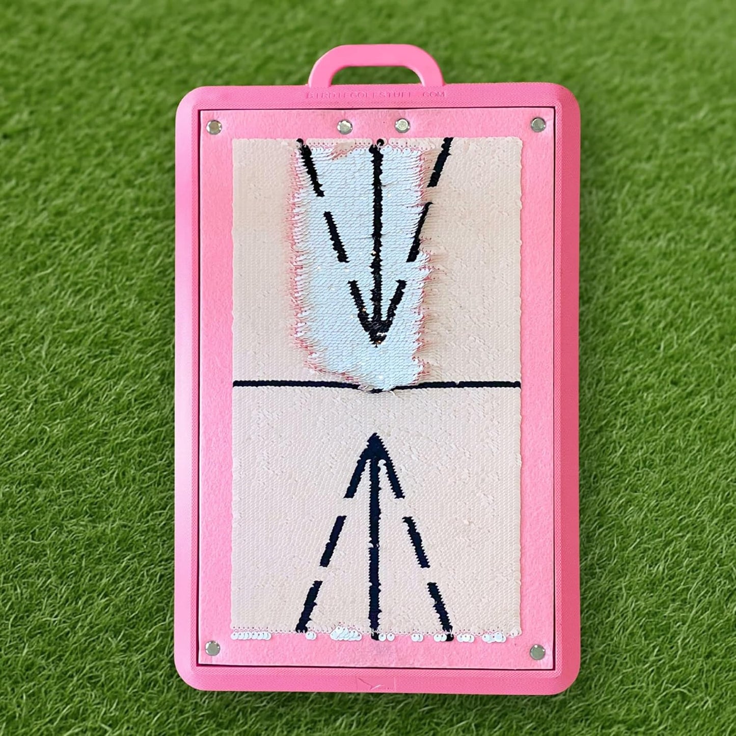 Birdie Bath Birdie Golf: Premium Swing Training Mat - Blush Pink Edition - Get Instant Feedback & Improve Swing Consistency Indoors & Outdoors, Portable 19.25x12.3 Mat