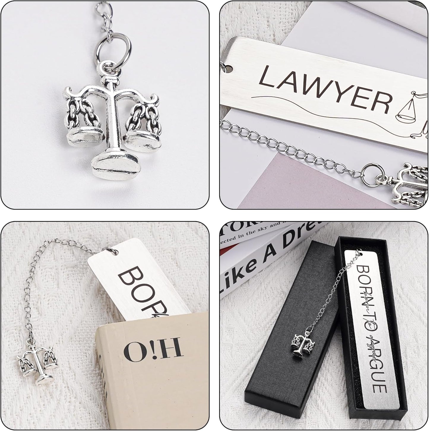 Lawyer Gifts Law Student Bookmark - Double Sided Novelty Law Student Gift for Future Attorneys, Metal Book Marks for Legal Professionals Graduation Birthday