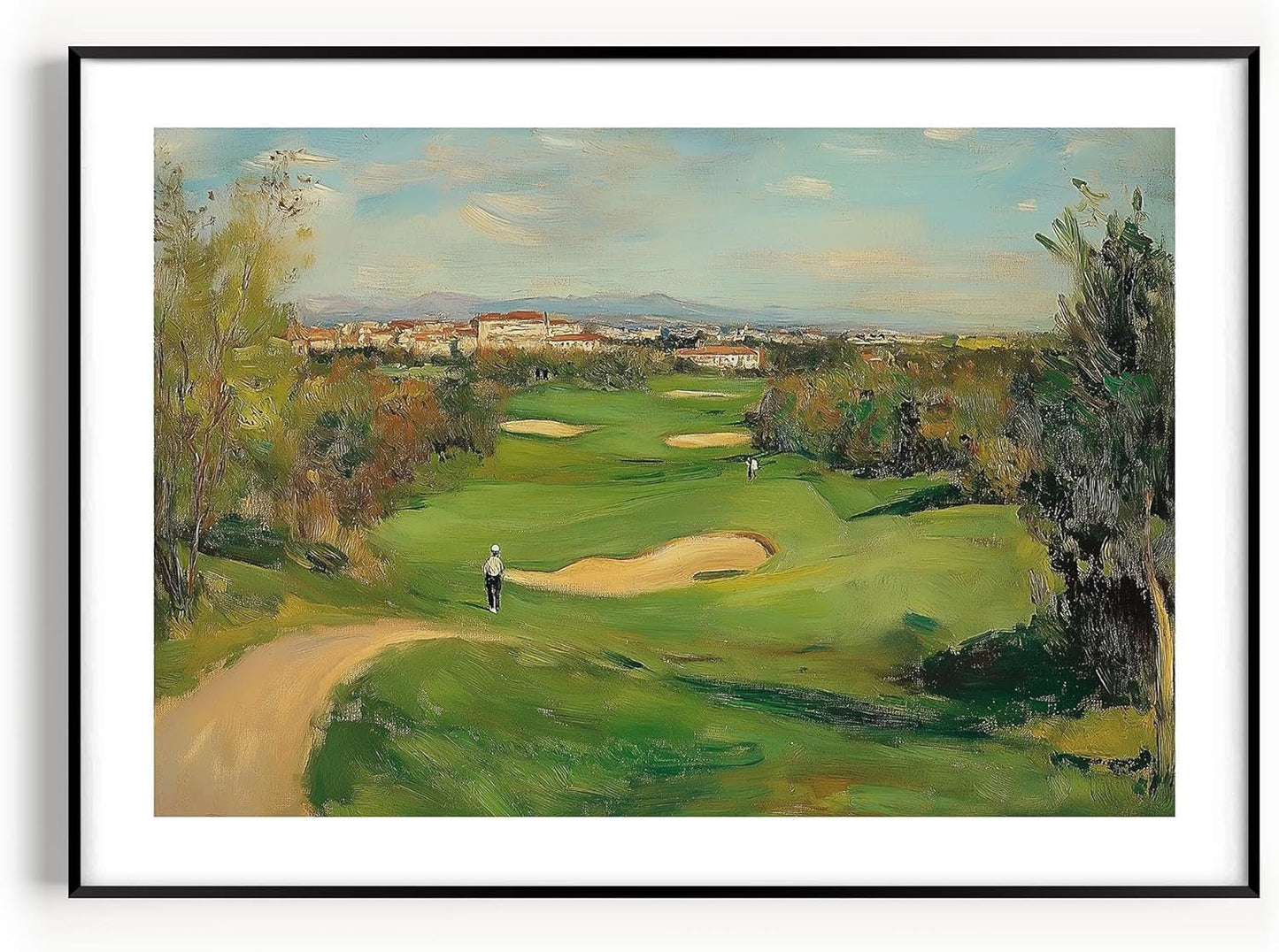 Vintage Golf Course Premium Giclee Fine Art Prints - Antique Style Golf Course Painting Posters, Golf Wall Art, Aesthetic Golfing Poster for Home Office Decor, Ready to Frame