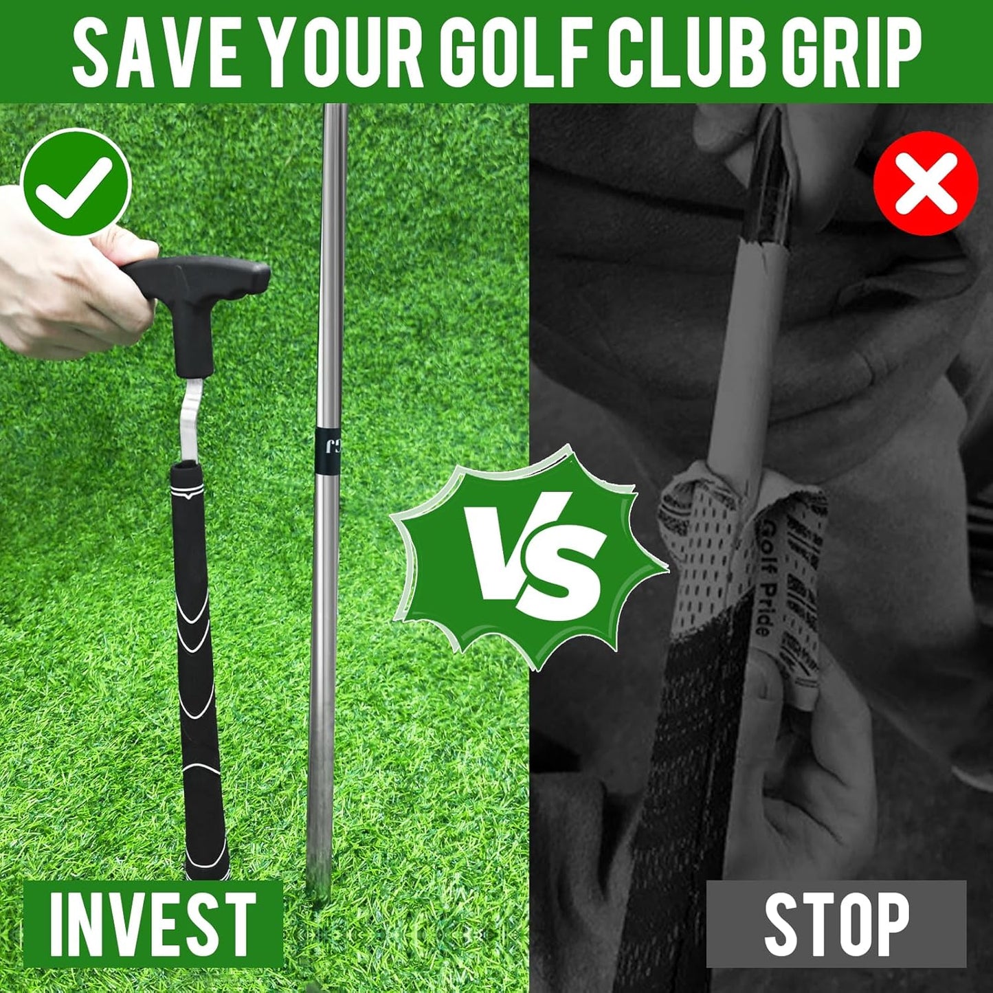 Golf Grip Removal Tool, V-Groove Grip Remover Saver Gripping Tool for Removing Golf Club Grips (1 Pcs)