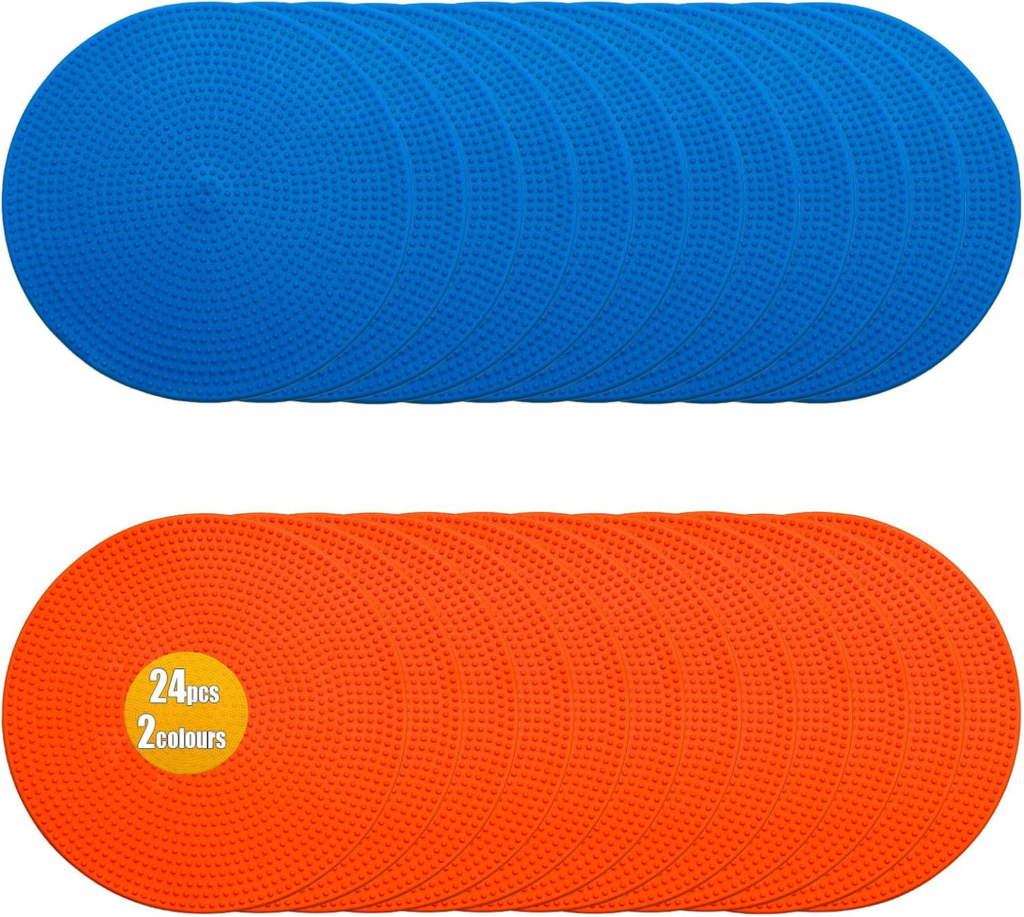 Spot Markers 4.72/9 Inch 12/24/36 Pcs Anti-Slip Agility Floor Markers,Colorful Flat Field Gym Classroom Floor Spots Set for Indoor Outdoor Soccer Basketball Sports Speed Training and Drills