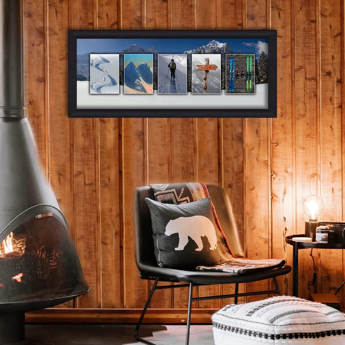 Personal-Prints SKIING Personalized Name Art Gift | Customized for the Ski Instructor, Avid Skiier, or Team | Unique Ski Slope and Equipment Photo Canvas Wall Art Décor (10”x30” Stretched Canvas)