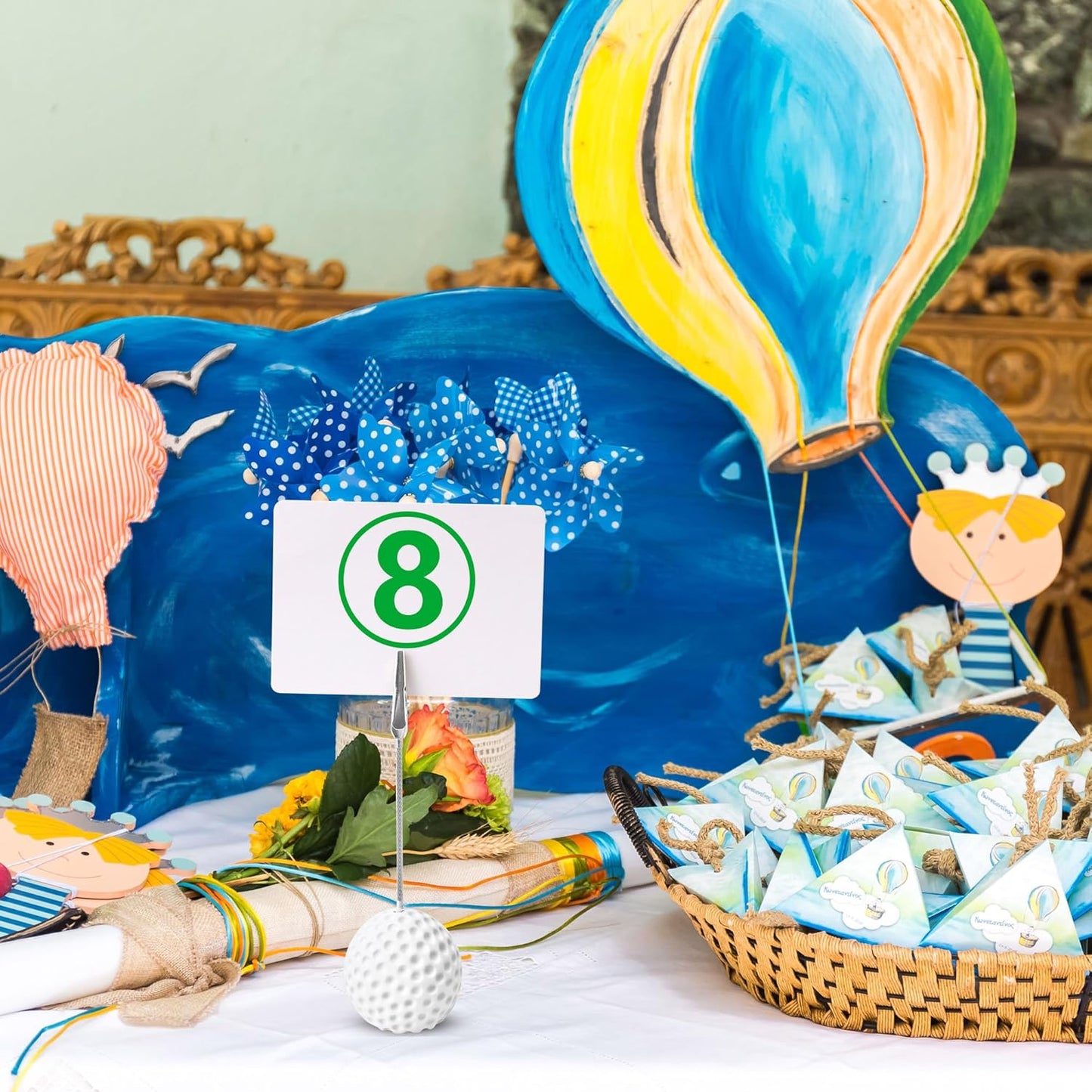 20 Pcs Golf Ball Card Holder Golf Ball Picture Clips Name Place Card Holder Alligator Clips for Office Menu Wedding Party Events Decoration