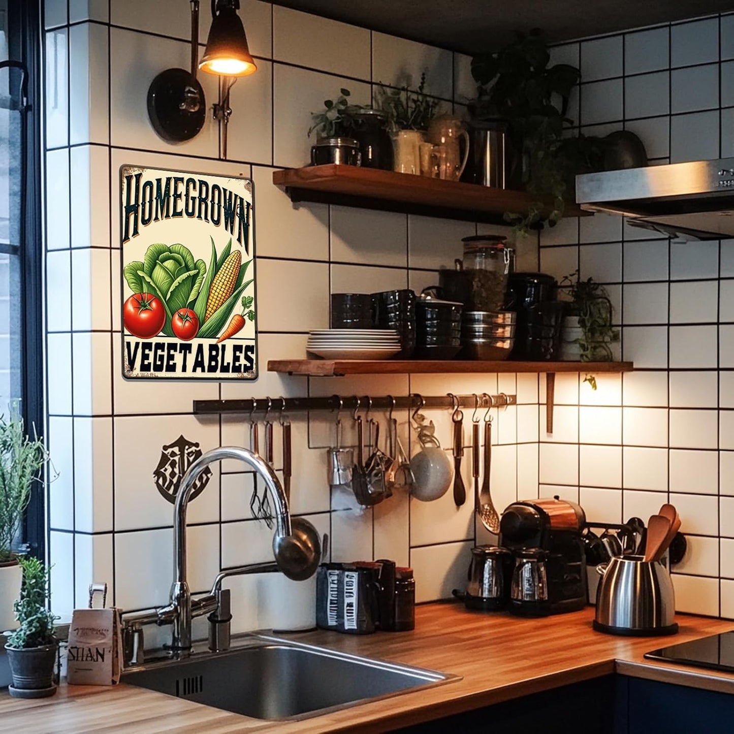 Vegetable Tomato Corn Poster Vegetable Metal Tin Sign Homegrown Vegetables Bar Pub Sign Poster Home Decor Garage Bar Restaurant Kitchen Cafe 12x16 Inch Wall Art Decor