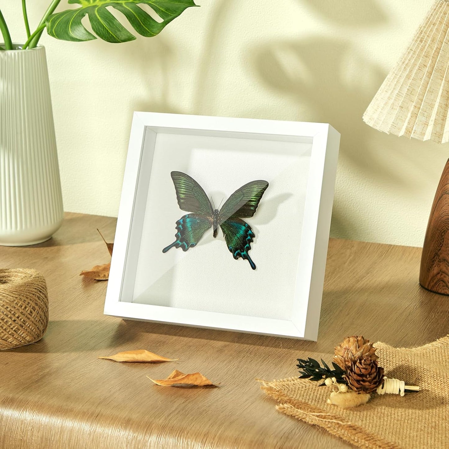 8x8 Shadow Box Display Case Picture Frame with Soft Linen Back,Large Deep Black Shadow Box 8x8 for Flowers Medal Display Case Jersey pet Graduation Memorabilia Baby Ltems Crafts Photos