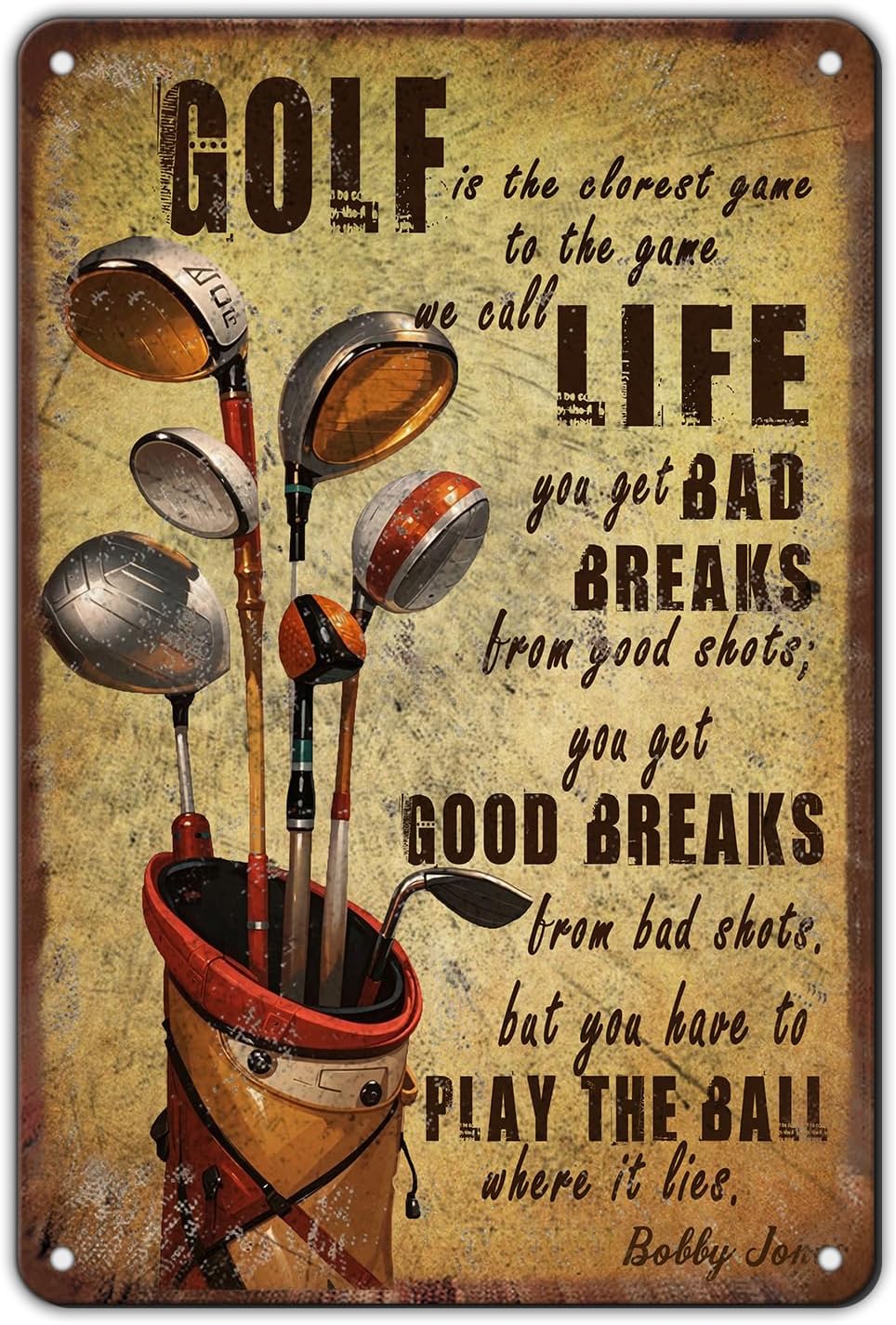 Vintage Golfing Golf Life Metal Tin Sign 8x12 Inch for Home Club Man Cave