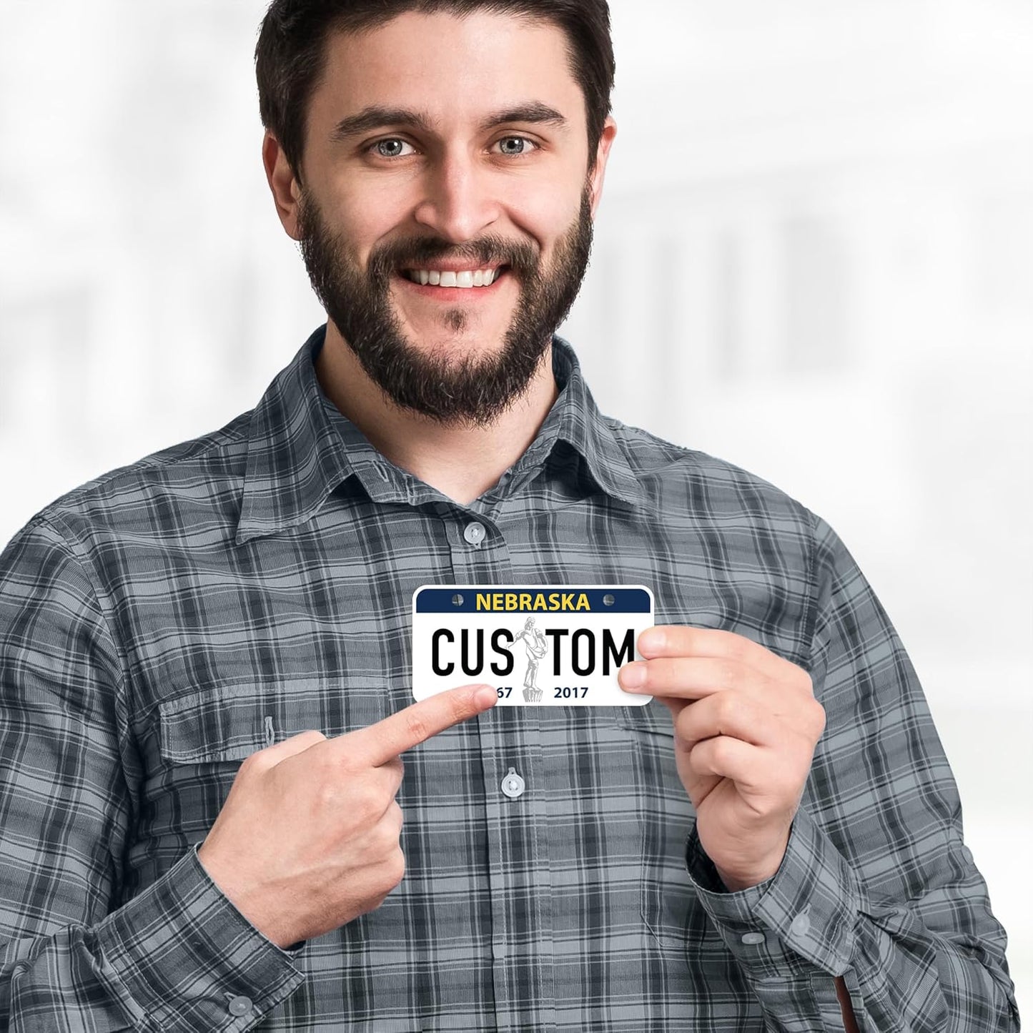 Mini License Plates, Personalized License Plates, Custom for Car, Bikes, ATV, Kids Car, Golf Cart, Jeep, 2x4 Inch, Rust-Free Fade Resistant Aluminum, USA Made by My Sign Center (Nebraska)