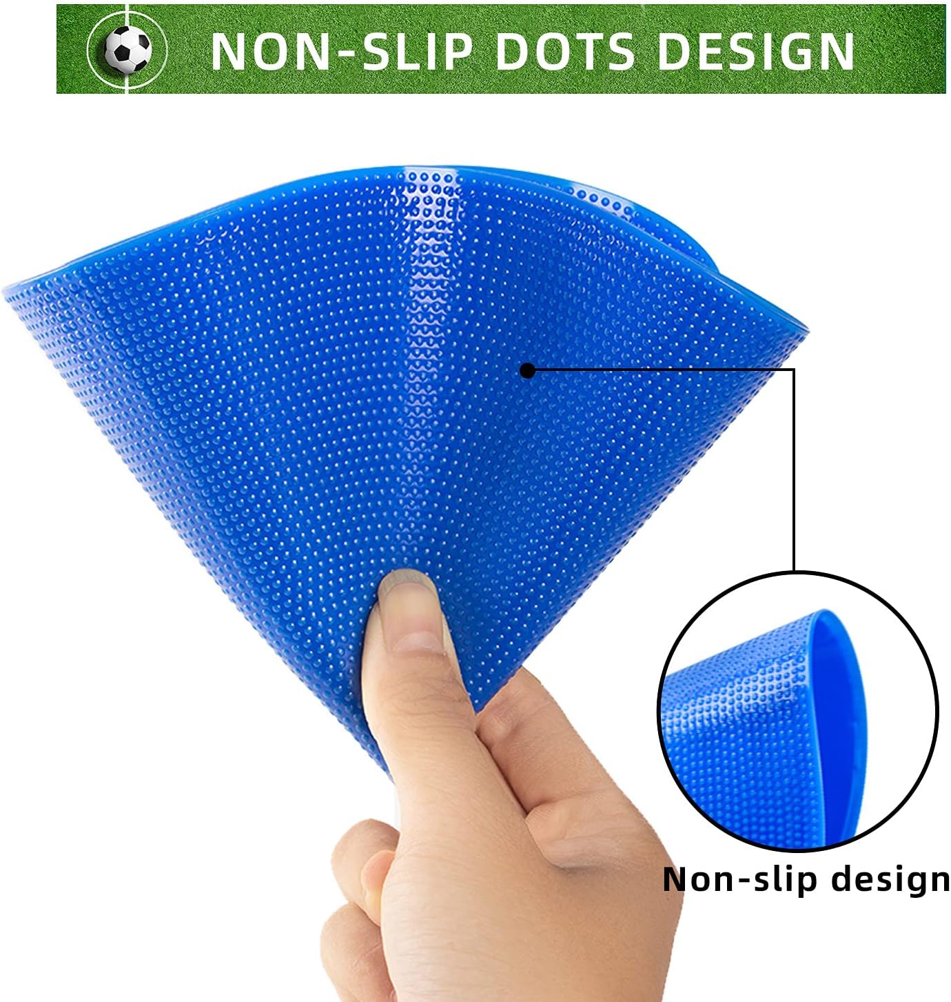 Poly Spot Markers 9 inch Non-Slip Rubber Agility Markers Flat Field Cones Floor Dots for Football, Soccer, Basketball Training Markers, School Activities, Exercise Drills, Social Distancing