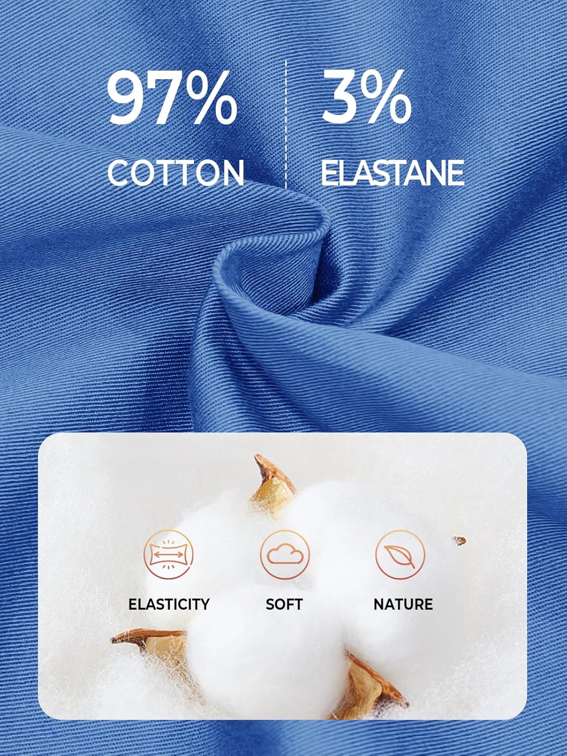 NORTHYARD Mens Casual Shorts-Cotton 9" Golf Hiking Drawstring Elastic Waist Work Shorts with Zipper Pockets