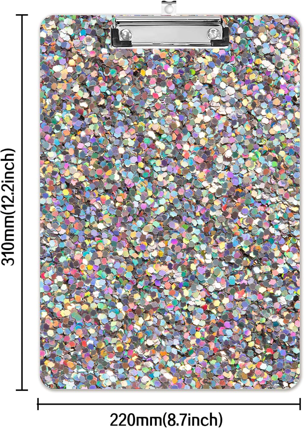 Fashion A4 Clipboard, Standard Letter Size 9" x 12.5", Decorative Wooden Clipboard with Low Profile Metal Clip for Office, School, Teachers, and Students, Bright Colourful