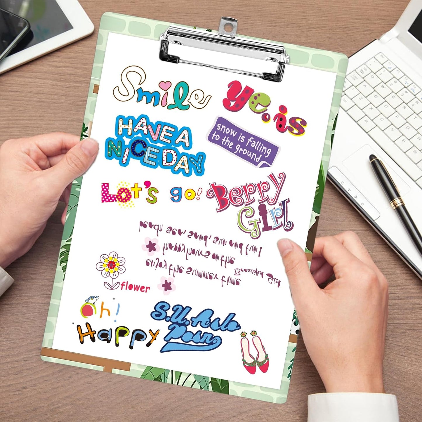 Plastic A4 Clipboards, Cute Fashion Clipboard Decorative, 12.2" x 8.7" Standard A4 Size Clipboards, Plastic Acrylic Clipboard for Teacher, Social Worker, Students,Women, Office Supplies(Black Cat)