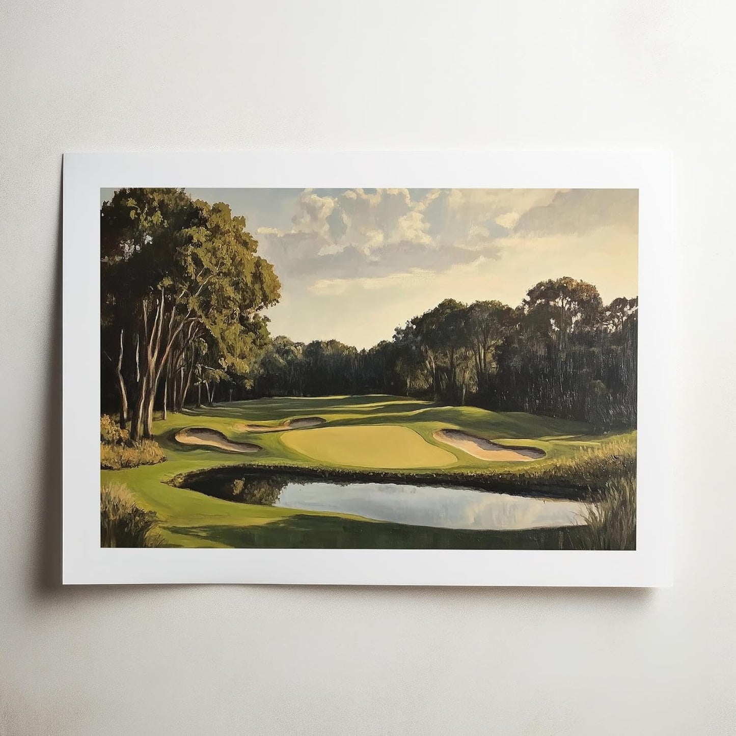 Vintage Golf Course Premium Giclee Fine Art Prints - Antique Style Golf Course Painting Posters, Golf Wall Art, Aesthetic Golfing Poster for Home Office Decor, Ready to Frame