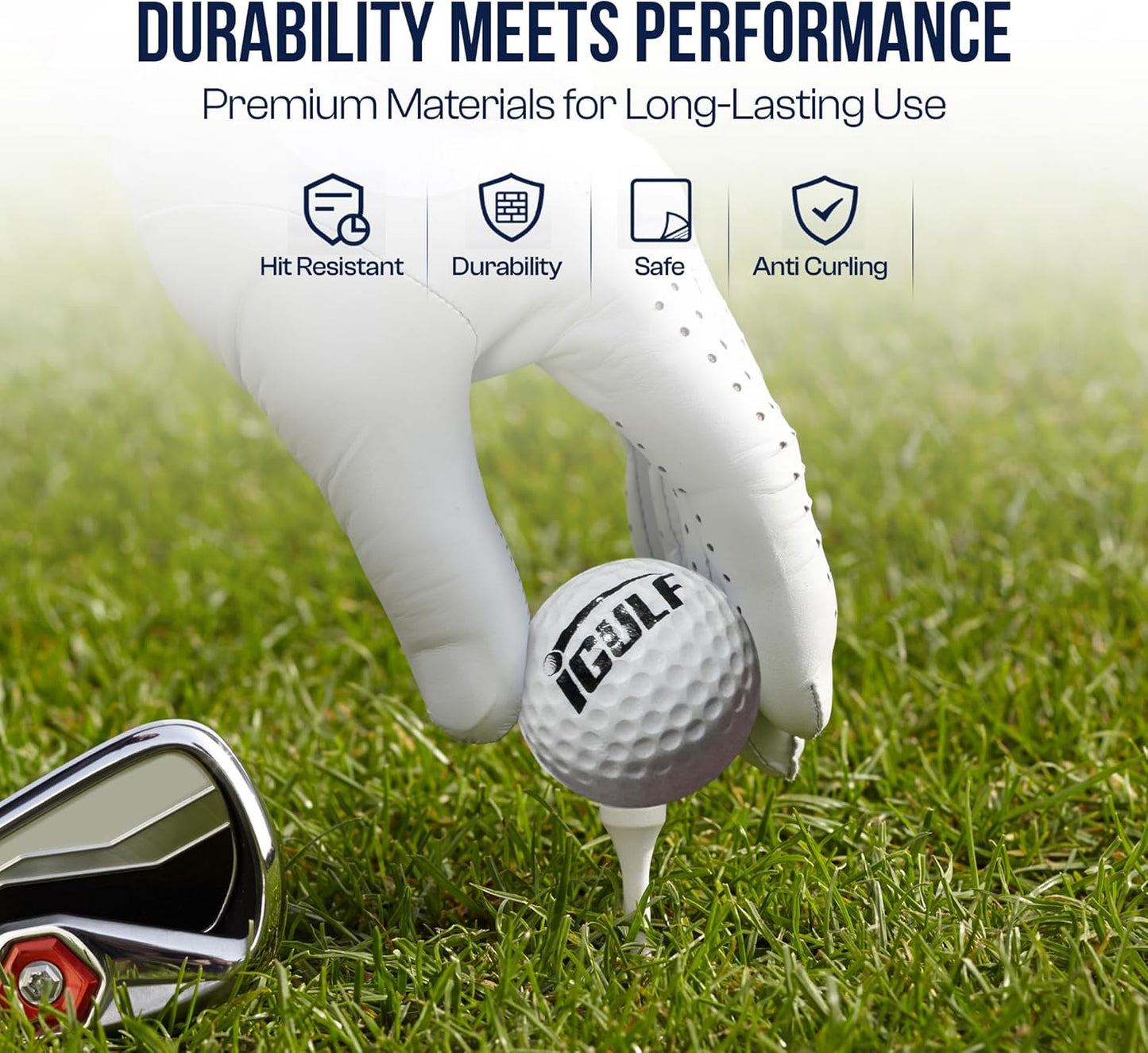 24" x 24" Tri-Turf 3 in 1 Golf Hitting Mat Indoor Outdoor Practice & Training Aid with Real Turf Feel, Non-Slip Rubber Base, EVA Cushion, Real Tee Support, Foam Balls & Tees Included for Driving Range