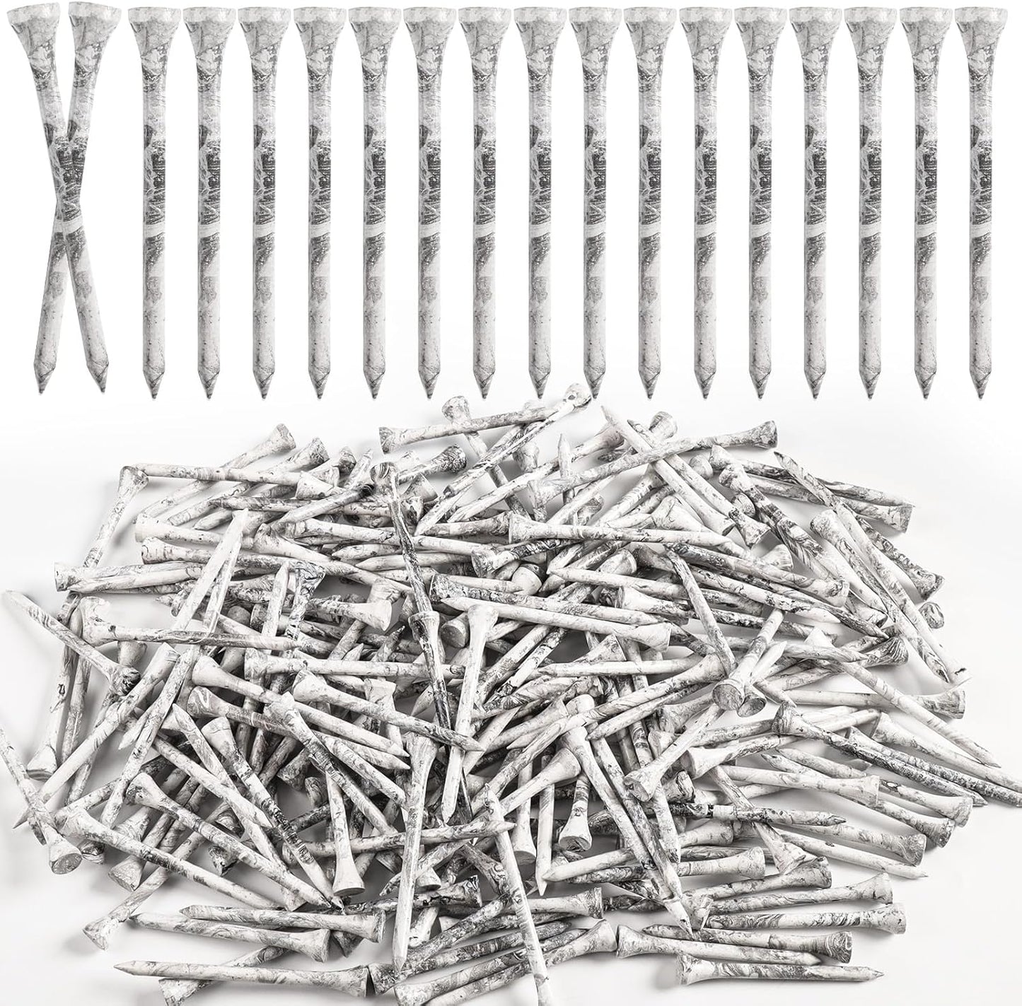 Amy Sport Golf Tees Styllish Bamboo Wooden Coloured Painted Bulk 200 Pack 1 1/2 3 1/4 2 3/4 Inch Tee, Enhanced Visibility Color Purple Pink Green Blue, Practice for Men Women