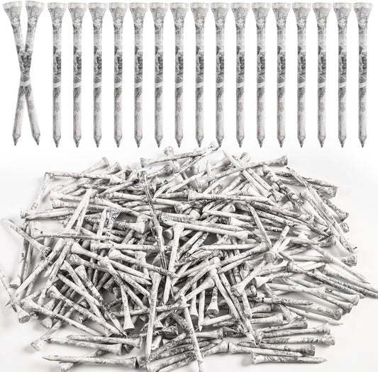 Amy Sport Golf Tees Styllish Bamboo Wooden Coloured Painted Bulk 200 Pack 1 1/2 3 1/4 2 3/4 Inch Tee, Enhanced Visibility Color Purple Pink Green Blue, Practice for Men Women