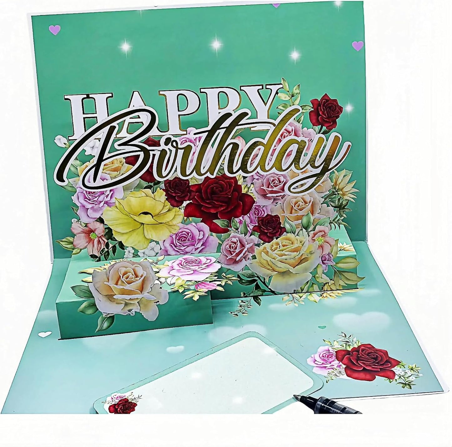 Steelhill 3D Pop Up Birthday Card for Women & Kids - Cute & Fun Greeting Cards with Envelope, Happy Birthday Cards for Adults, Girls, Boys - Handmade Birthday Greeting Card for All Ages (Blue)