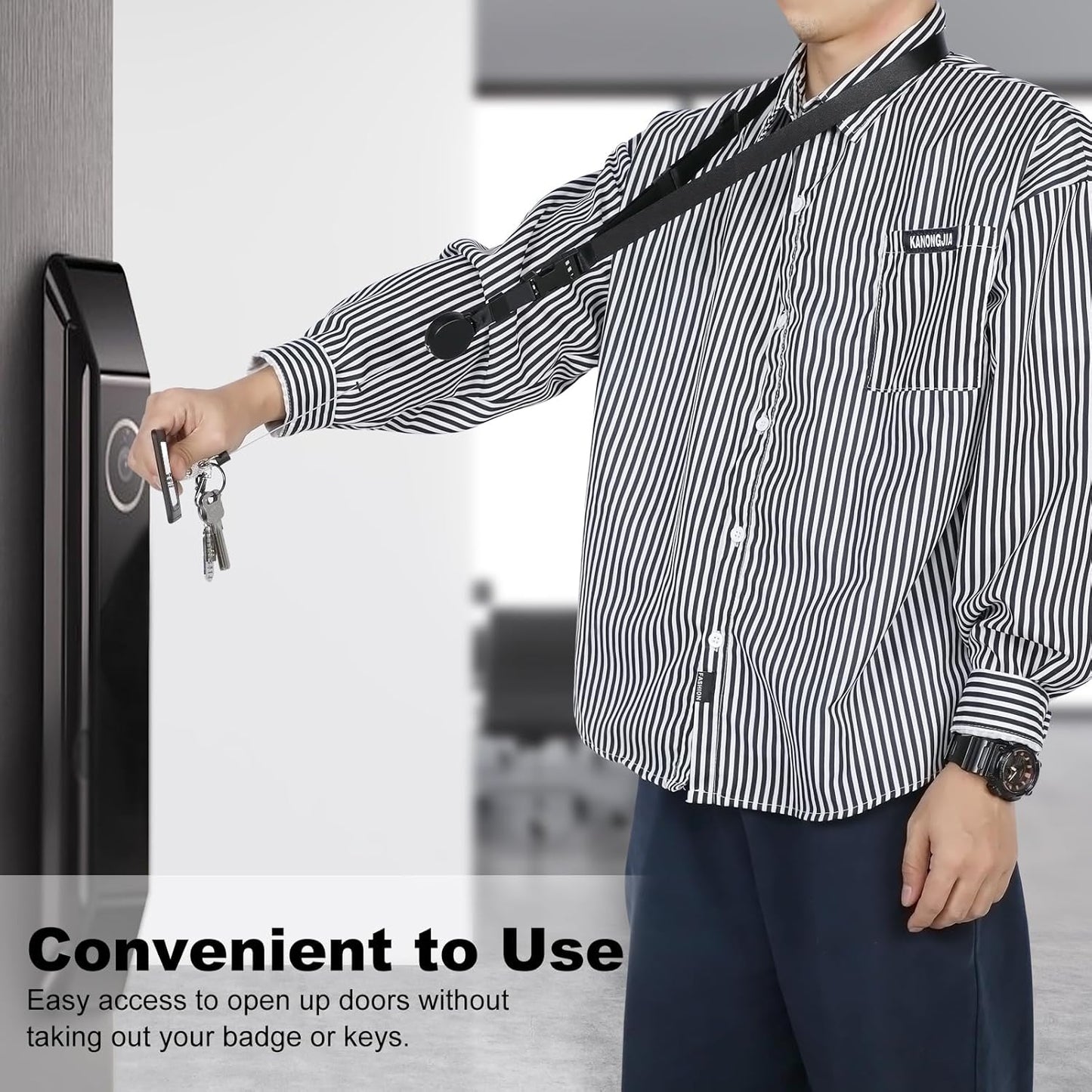 DELSWIN Heavy Duty Retractable Lanyard - 2 Pack Breakaway Lanyards for ID Badges Keys, Retractable Keychain with Upgraded Badge Reel, Lobster Clip, and Key Ring, 10 oz Retraction