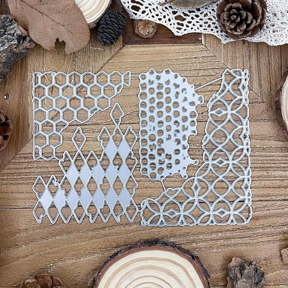 Lapoo Flowers Metal Cutting Die for Scrapbooking - Durable, Cut Stencils for DIY Scrapbook Photo Album Decorative Paper Card, Card Making Supplies, Embossing (Triangular Border 6.5 x 4.7 in)