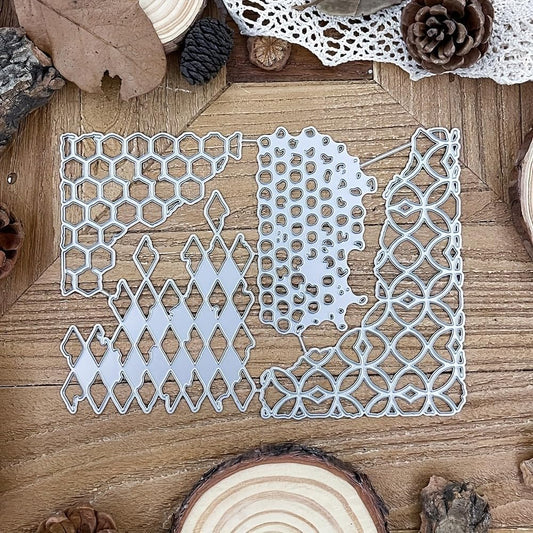 Lapoo Flowers Metal Cutting Die for Scrapbooking - Durable, Cut Stencils for DIY Scrapbook Photo Album Decorative Paper Card, Card Making Supplies, Embossing (Triangular Border 6.5 x 4.7 in)