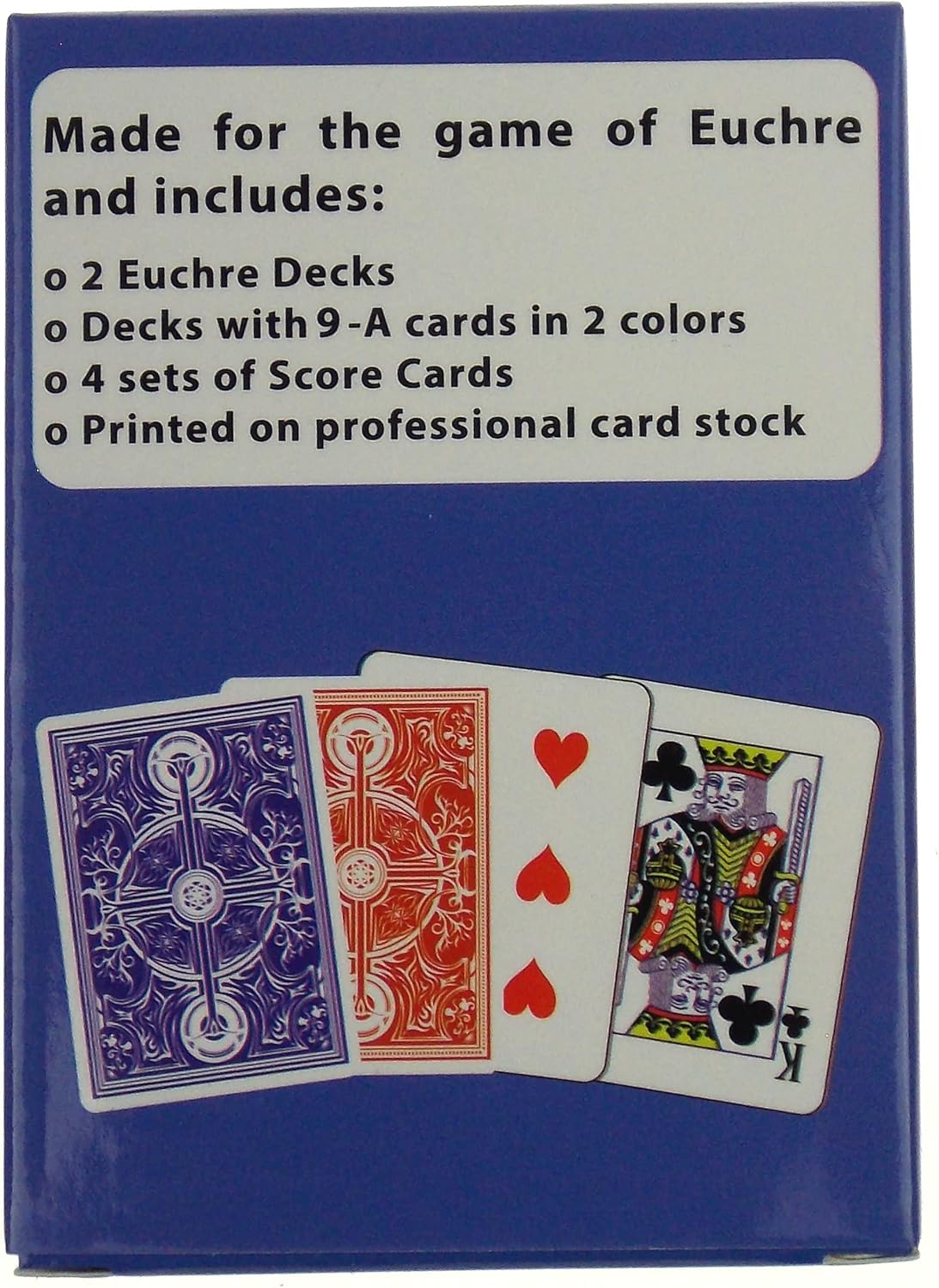 Hickoryville Euchre Playing Cards Set – 2 Decks with Suit Marker Dice – Classic Euchre Card Game Bundle