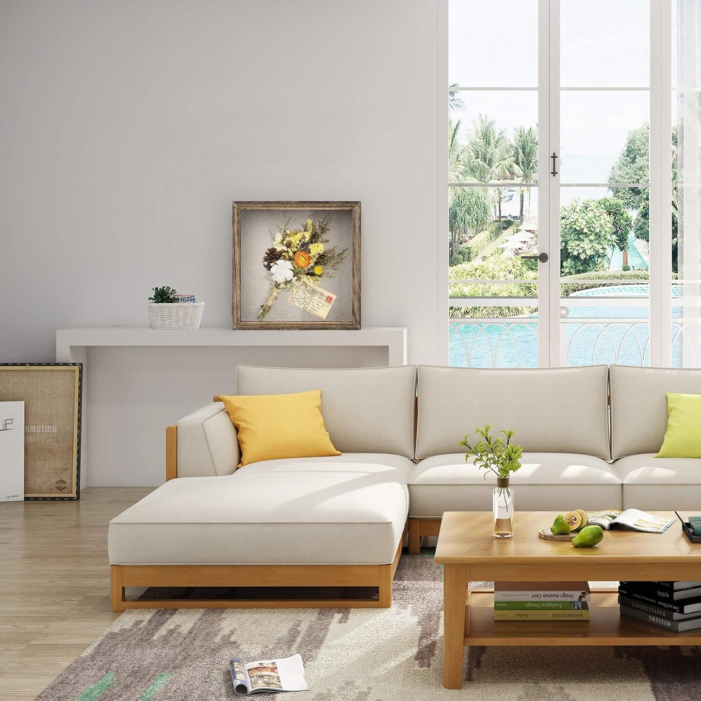 Love-KANKEI Shadow Box Frame 11x11 Shadow Box Display Case with Linen Back Rustic Wood Memory Box for Awards Medals Photos Gift Carbonized Black