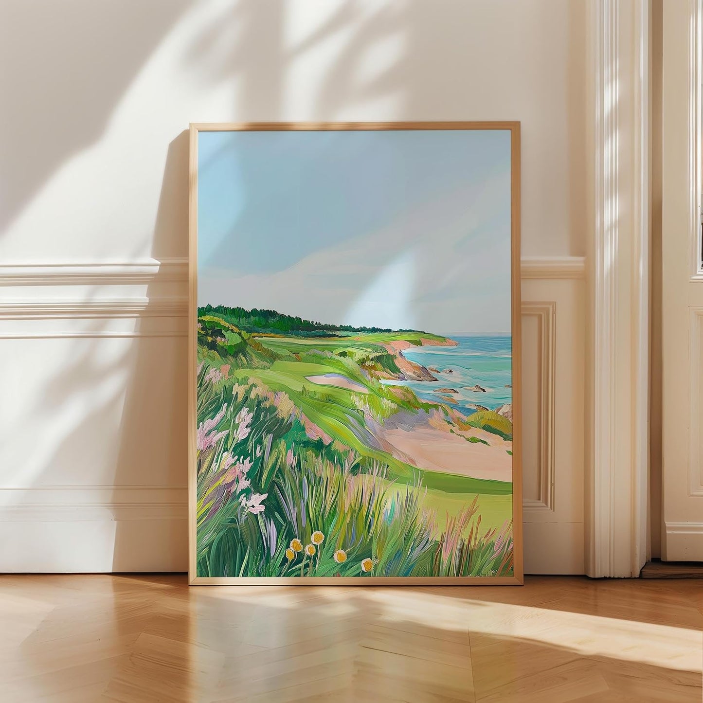 Golf Course Floral Pastel Art Print Posters - Premium Giclee Fine Art Prints - Golf Course Home Decor Posters, Golfer Art Prints for Home and Office Decor - Vintage Aesthetic, Ready to Frame