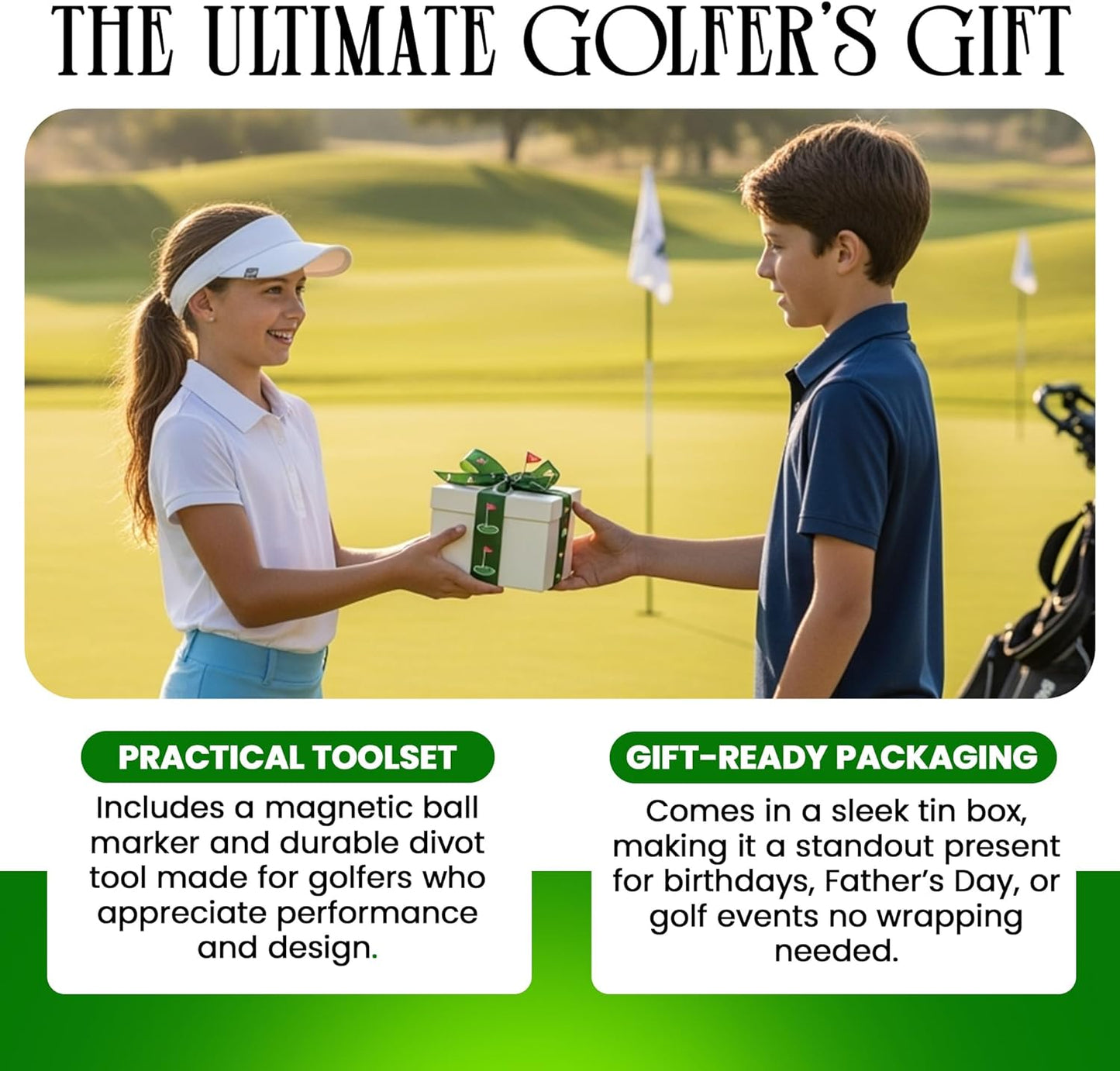 K9King Premium Golf Divot Repair Tool and Ball Marker with Magnetic Hat Clip - Premium Golf Accessories for Enhanced Golfing Fun - Falcon Golf Divot Tool for Golfers - Groove Cleaner