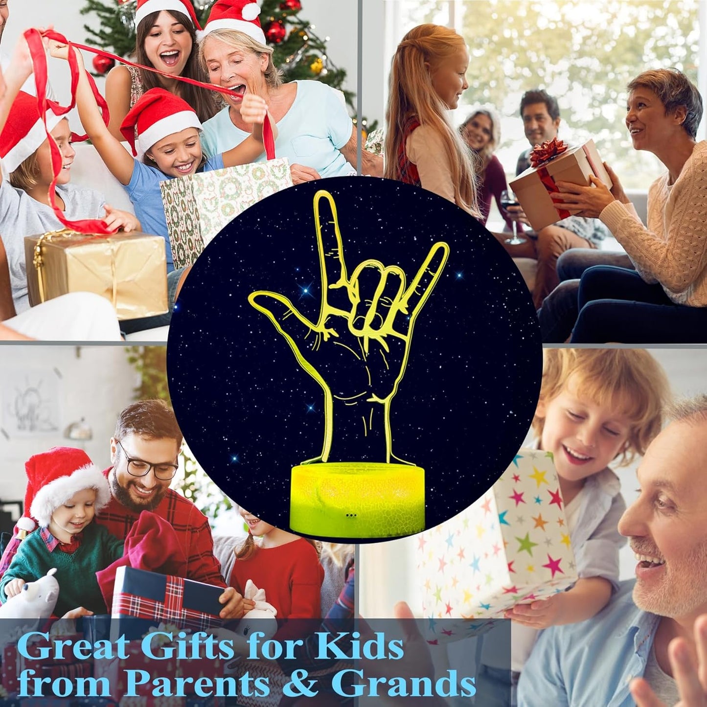 I Love You Night Light, Loving You Hand Sign, Lover 3D Illusion Lamp with 16 Colors Changing, Timer, 4 Flash Modes and Dimmable, Men Women Boys Girls Room Decoration, Holiday Xmas Gifts