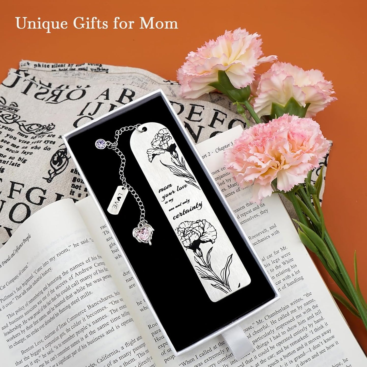 Metal Bookmark Gifts for Women Men,Book Marks for Reading,Bible Bookmarks,Friends Teacher Birthday Valentines Mothers Fathers Day Christmas Book Lovers Gift (06-Mom's Gift)