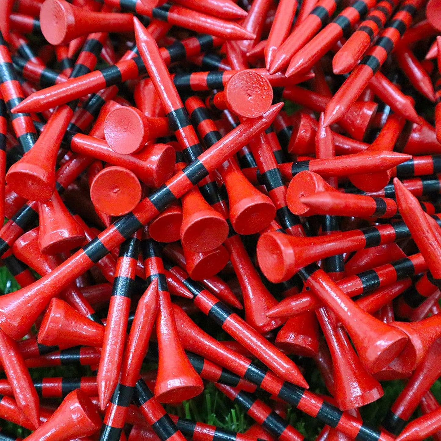 FINGER TEN Golf Tees Wood 3 1/4 2 3/4 Inch Wooden Bamboo 50/120 Count, Durable Biodegradable Colored Bulk Tee 70mm 83mm