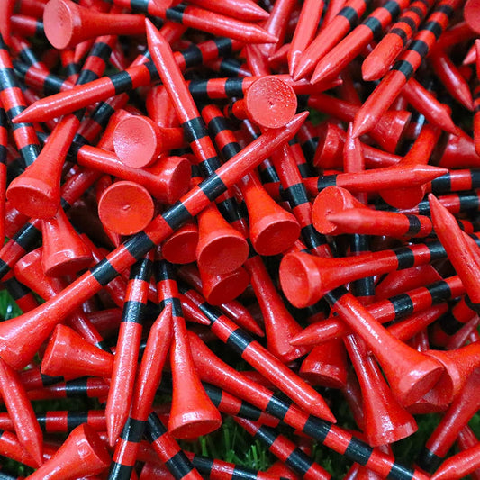 FINGER TEN Golf Tees Wood 3 1/4 2 3/4 Inch Wooden Bamboo 50/120 Count, Durable Biodegradable Colored Bulk Tee 70mm 83mm