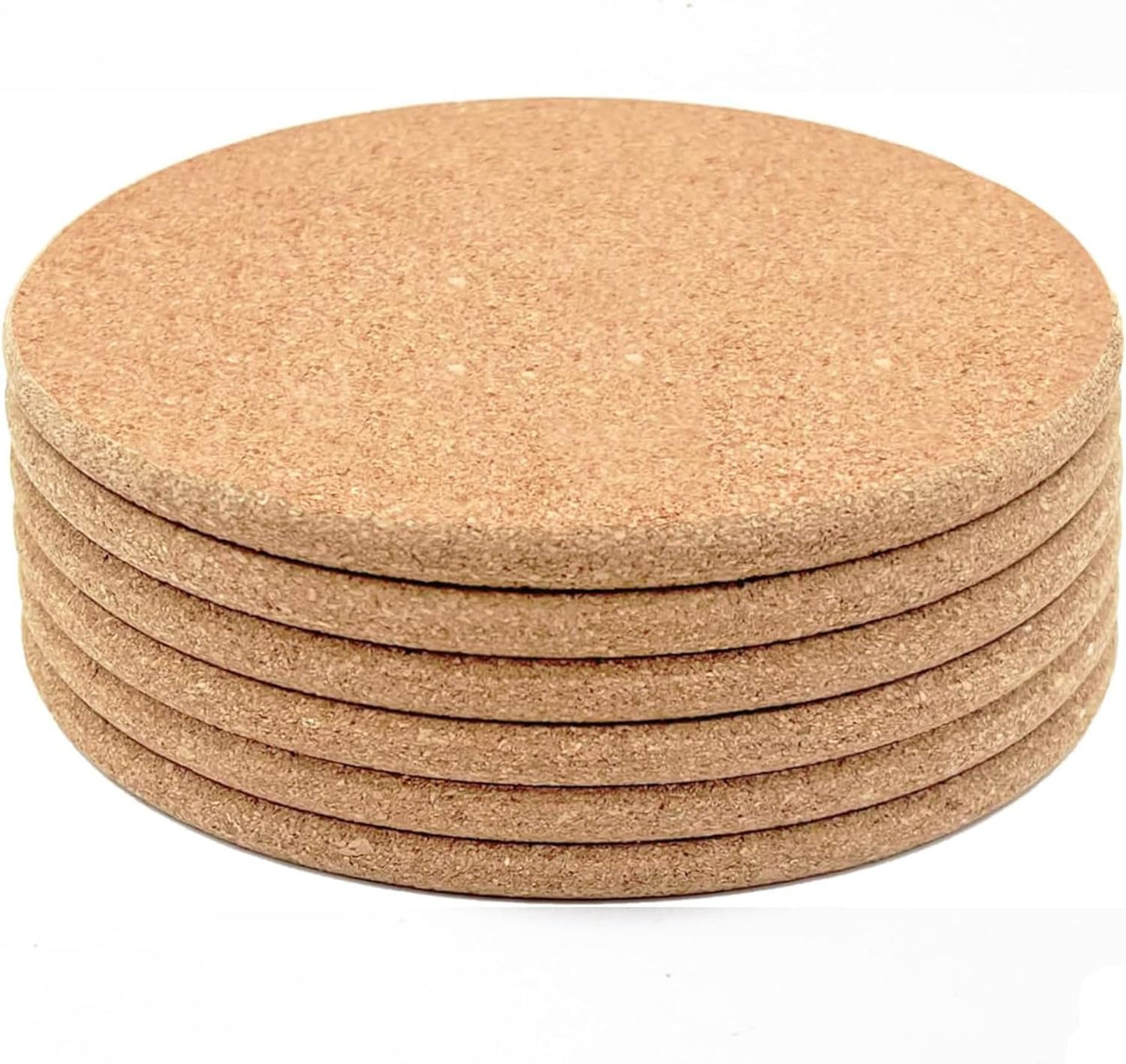 Cork Trivet Heat 7.5" High Density Thick 0.4" Cork Coaster Set for Pots Cups and Pans, Heat Resistant Multifunctional Cork Board, Hot Pads for for Table & Countertop 6pcs