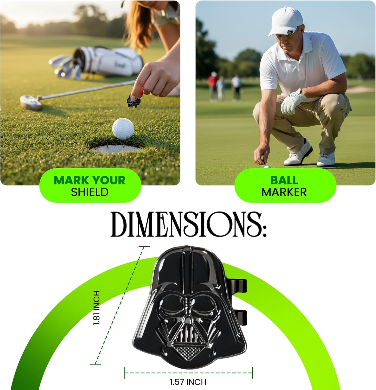 K9King Funny Golf Ball Marker with Magnetic Hat Clip – Unique Durable Enamel Ball Marker – Enhanced Golfing Fun Waterproof Scratch Free Golf Accessories and Gifts for Golfers