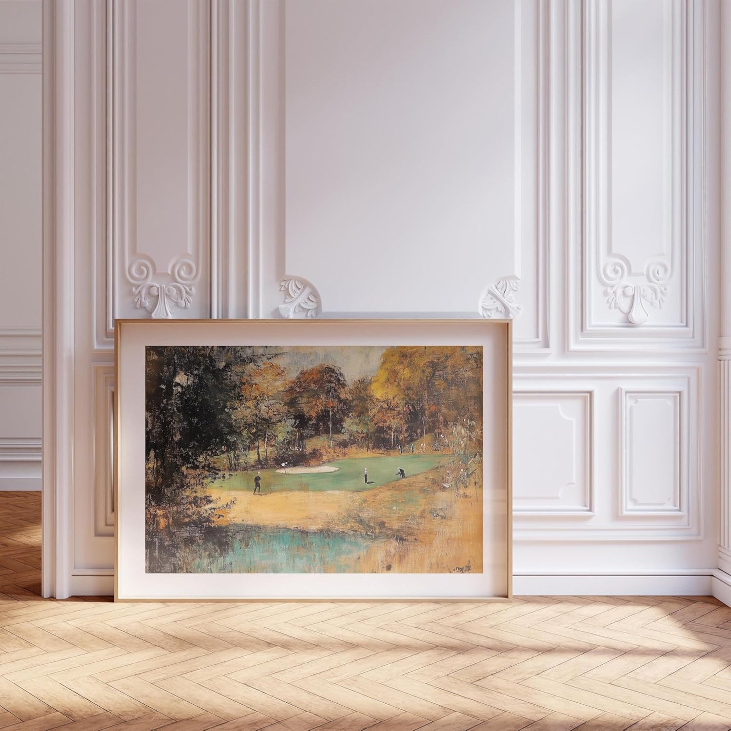 Vintage Golf Course Premium Giclee Fine Art Prints - Antique Style Golf Course Painting Posters, Golf Wall Art, Aesthetic Golfing Poster for Home Office Decor, Ready to Frame