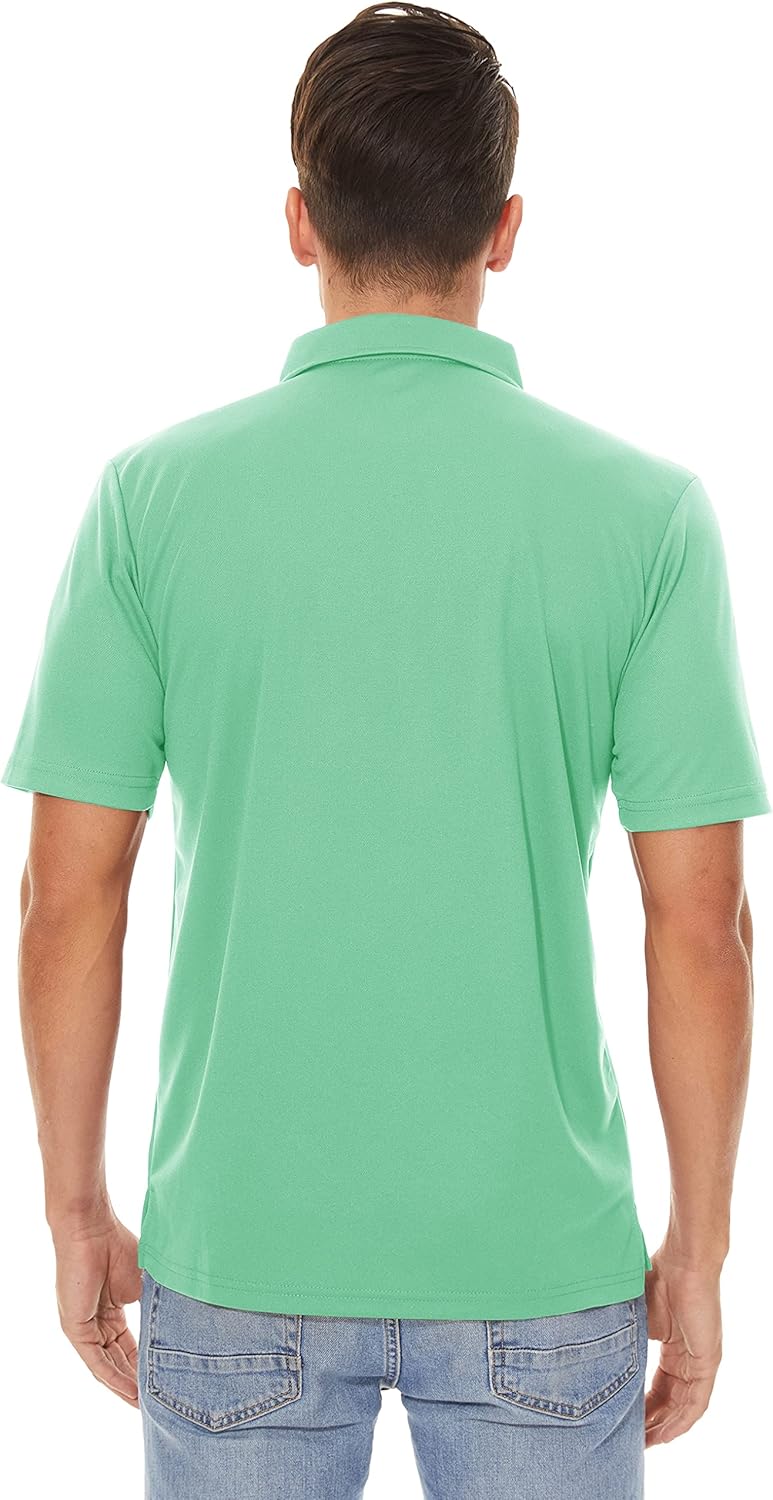 MAGCOMSEN Men's Polo Shirts 3 Buttons Casual Work T Shirts Quick Dry Short Sleeve Golf Shirt Pique Jersey Outdoor Performance
