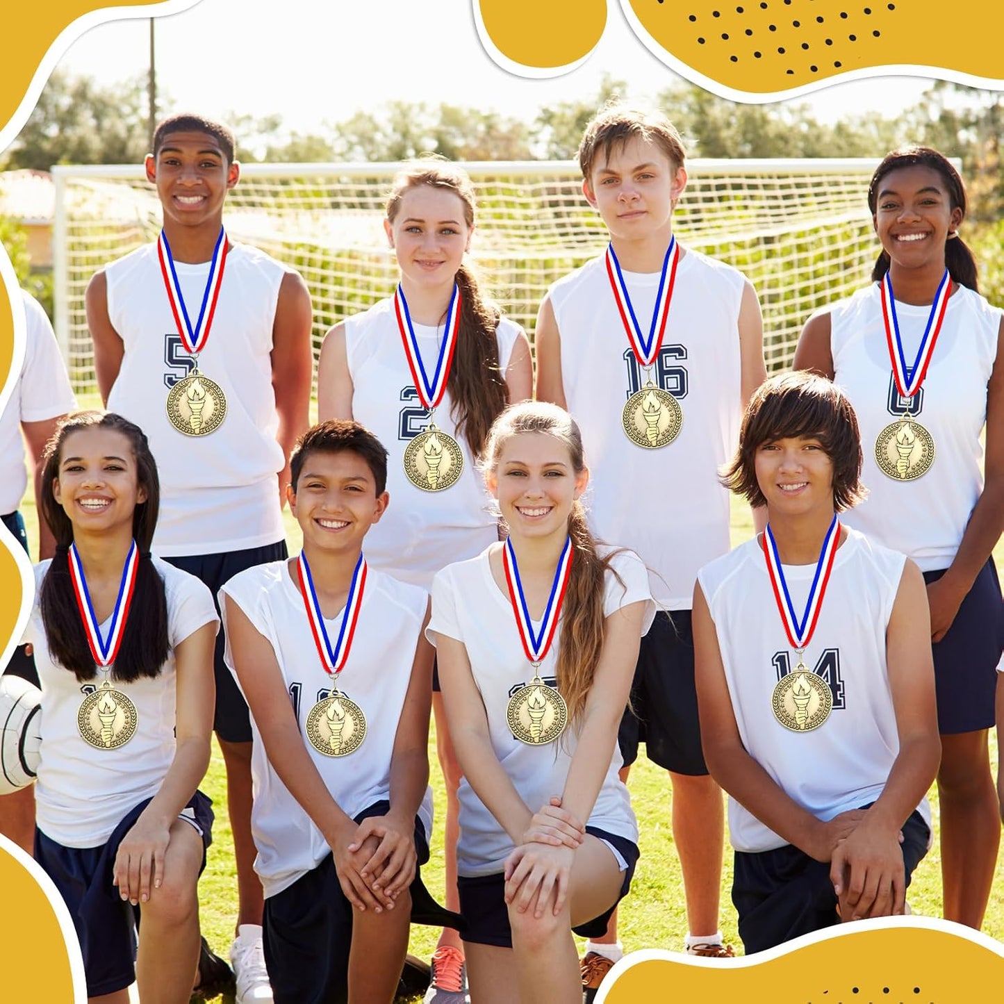 Remuuly 30 Pcs Gold Medals Bulk 2'' Basketball Soccer Baseball Volleyball Football Lacrosse Kickball Cheer Bowling Trophy Medals for Awards for Sports Participation Winner Gift