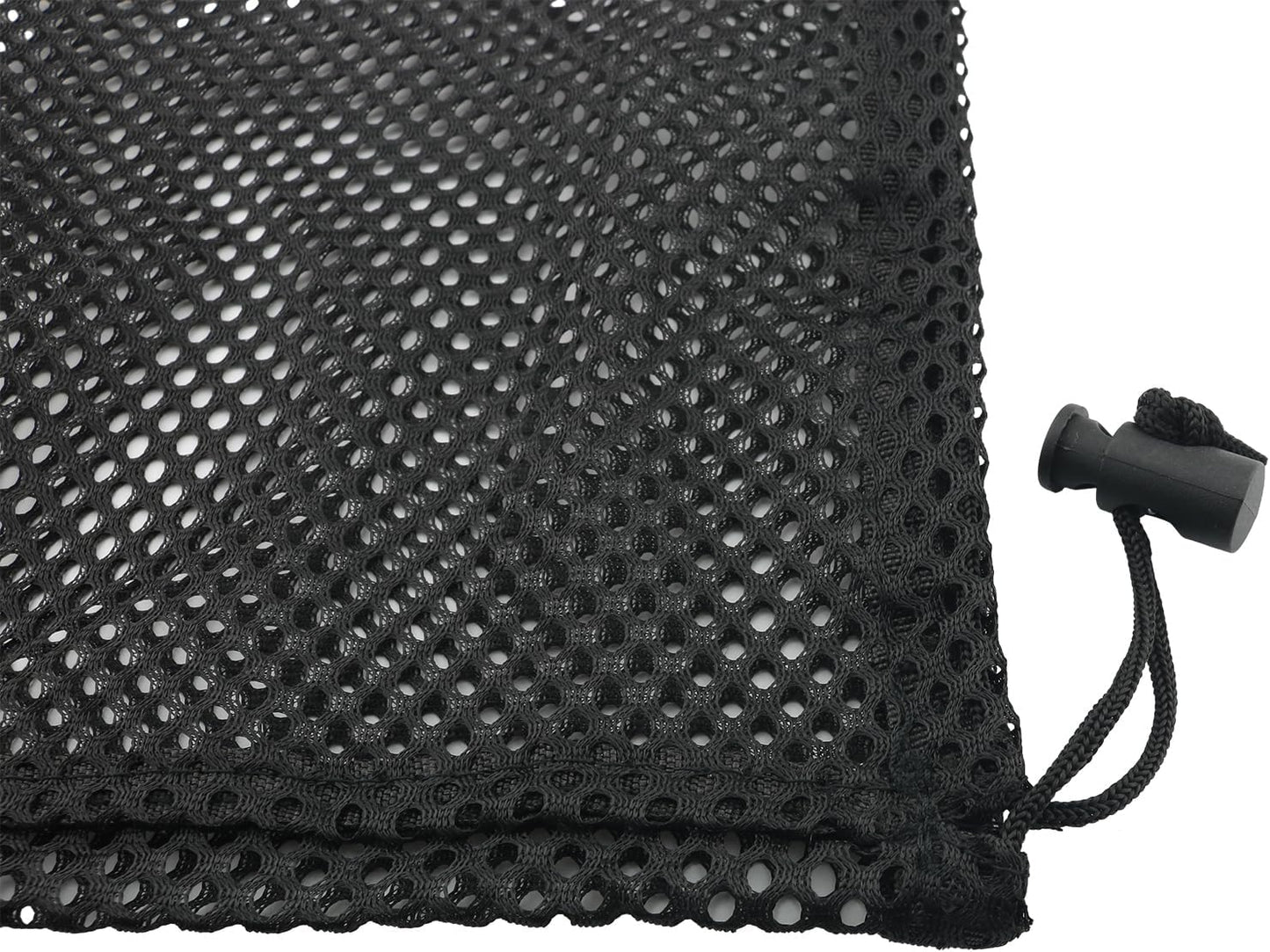 Black Golf Ball Bag - Large Size Holds 48-56 Balls, Pocket Style Nylon Mesh With Locking Drawstring Closure, Breathable Netting Carrying Storage Pouch