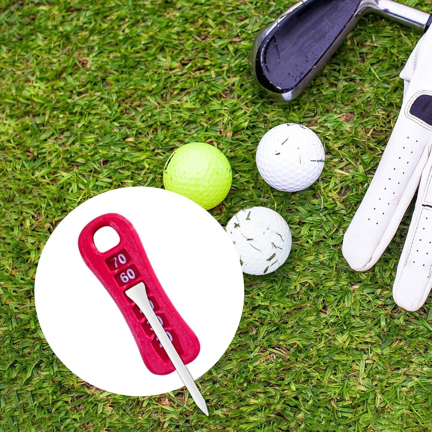 K TOMOTO Golf Tee Height Tool, Precision Golf Tee Elevator for 20-70mm, Golf Tee Height Setter with Measuring Guide, 3D Printed Lightweight Golf Training Equipment for Consistent Swing Accuracy