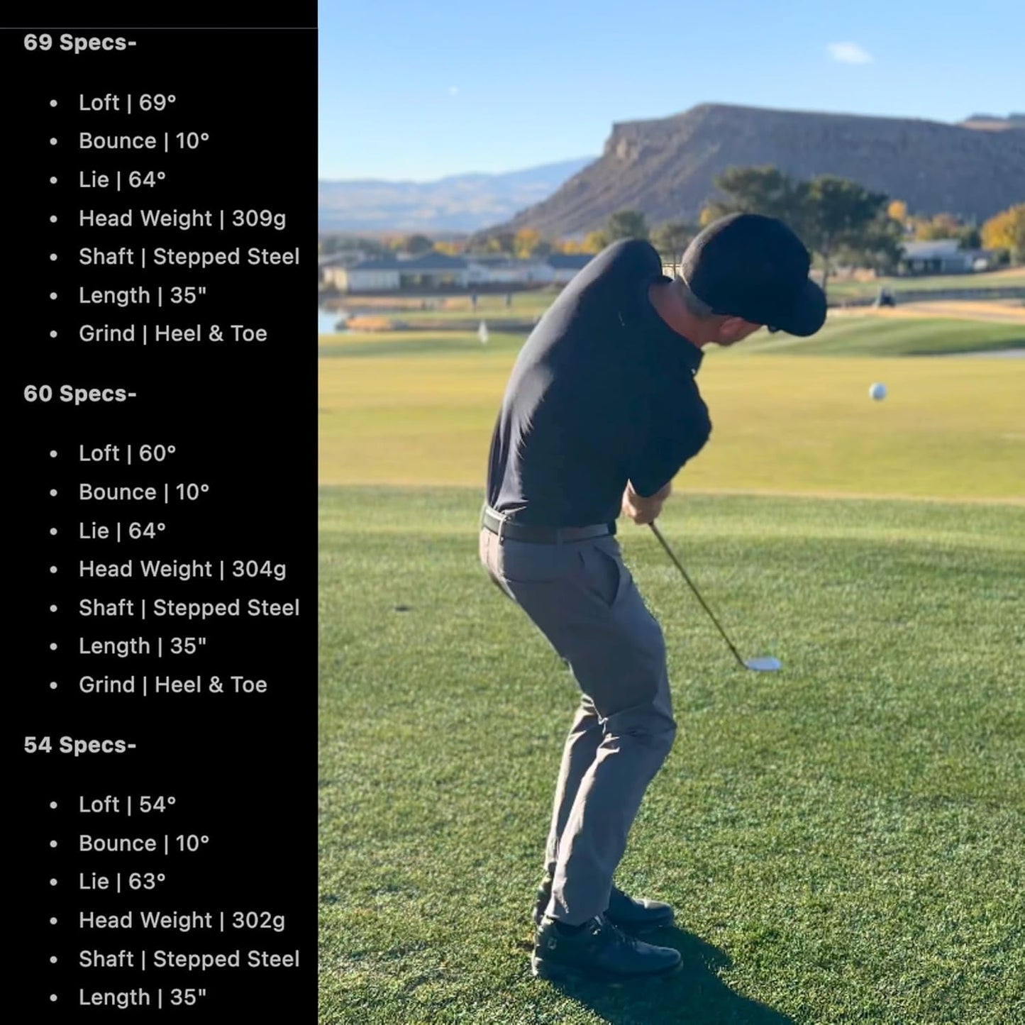 Golf Wedge Set for Men & Women (54/60/69 Set) by 69 Degree Golf | Lob, Sand & Pitching Wedges | Length 35" Steel Shaft