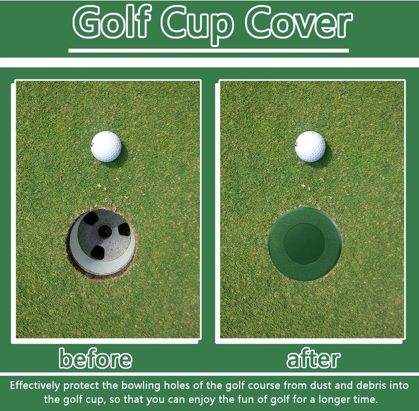 Professional Golf Cup Cover Universal Putting Green Hole Practice Training Aids Hole Lid Protection for Golf Courses and Outdoor (2)