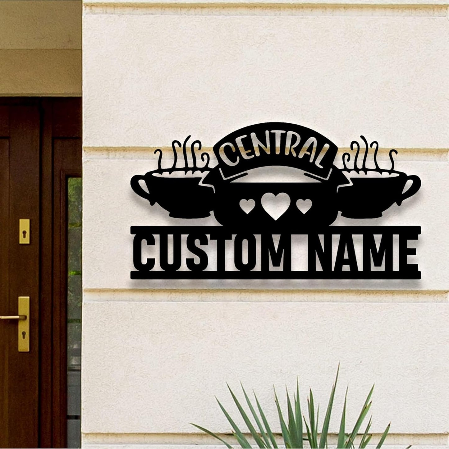 Custom Friends Coffee Central Wall Decoration, Gift For Coffee Lovers, Laser Cutting Metal Sign, Outside Wall Hanging, Home Decor, Birthday Gift, Christmas Gift