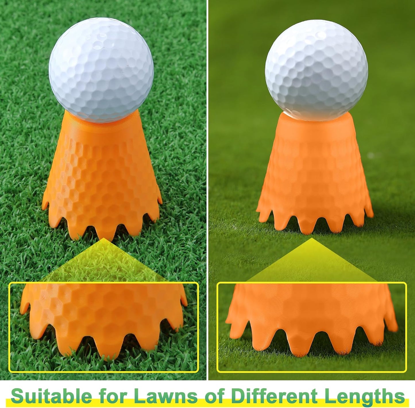 8 Pack ‌Simulator Golf Tees, TPU Unbreakable Material, Height from 1/4" to 2", Suitable for Indoor, Outdoor, Winter, Golf Mats, Turf and Driving Range
